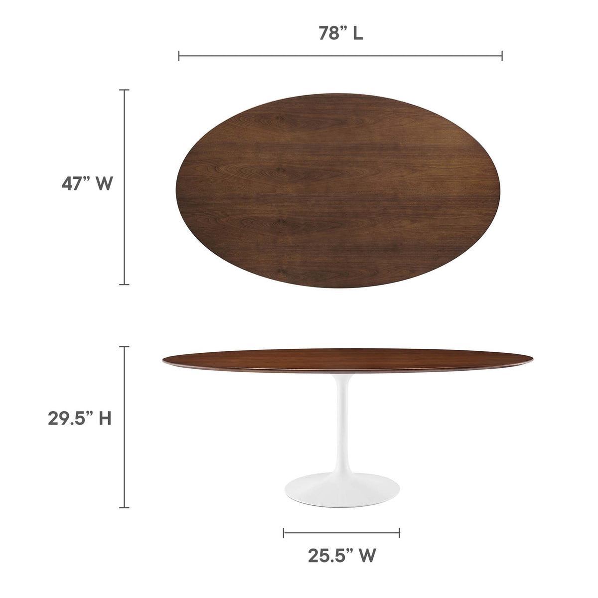 Lippa 78" Oval Wood Dining Table by Modway - EEI-1661, photo 2 of 7