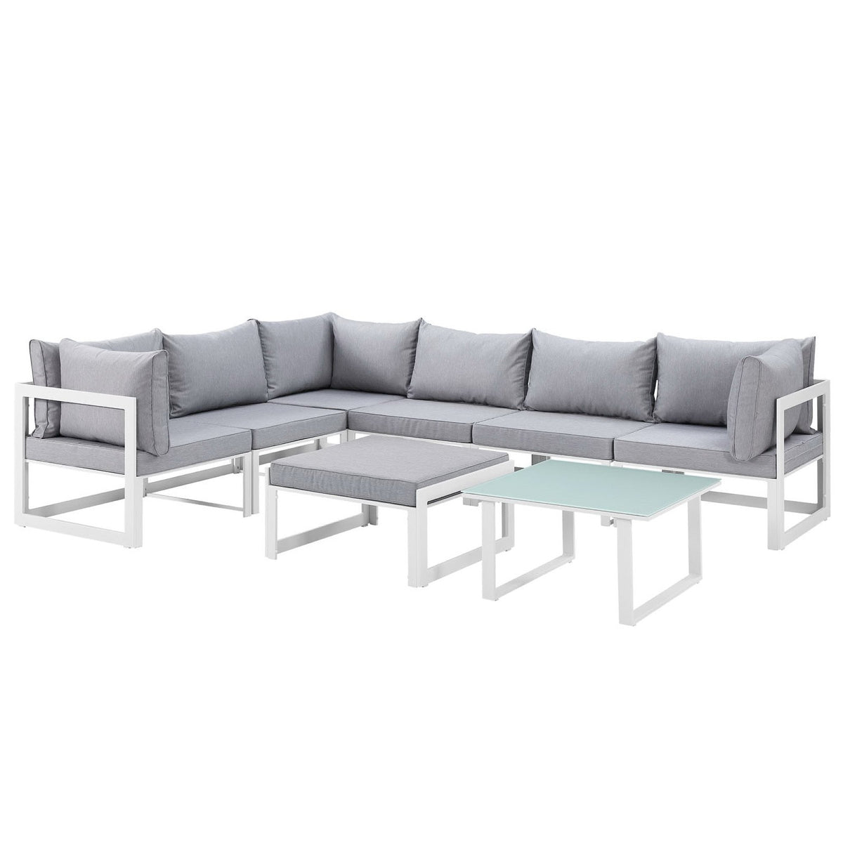 Fortuna 8 Piece Outdoor Patio Sectional Sofa Set by Modway, photo 9 of 16