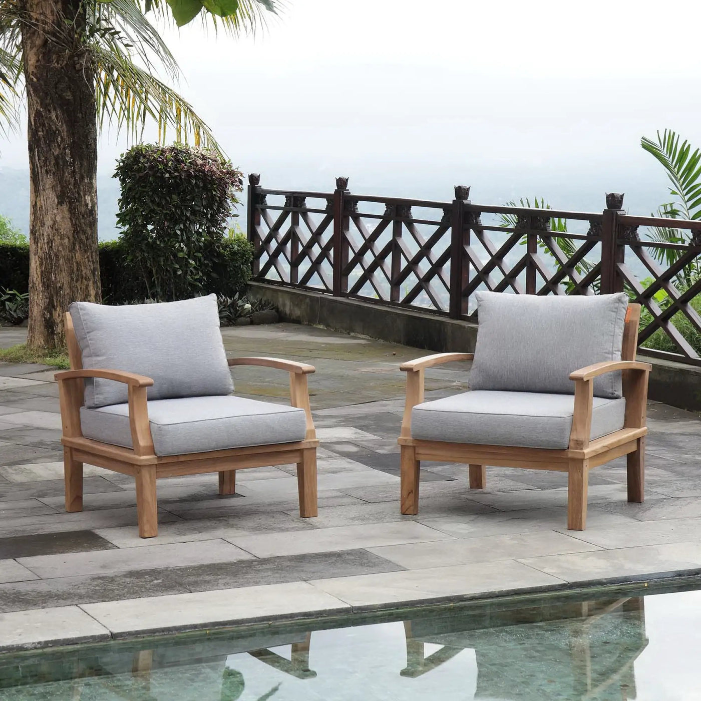 Marina 2 Piece Outdoor Patio Teak Set by Modway by HouseOfZazla