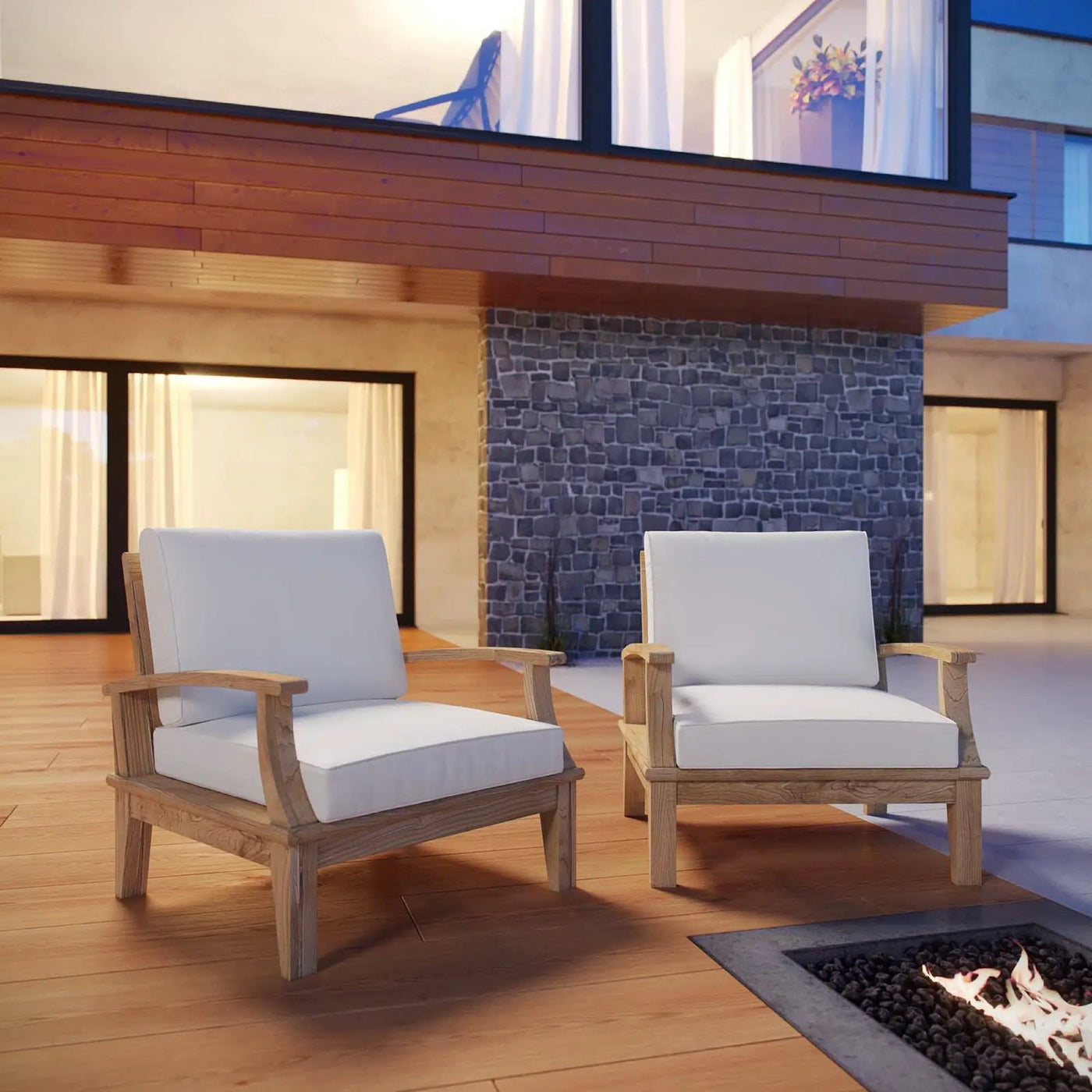 Marina 2 Piece Outdoor Patio Teak Set by Modway by HouseOfZazla