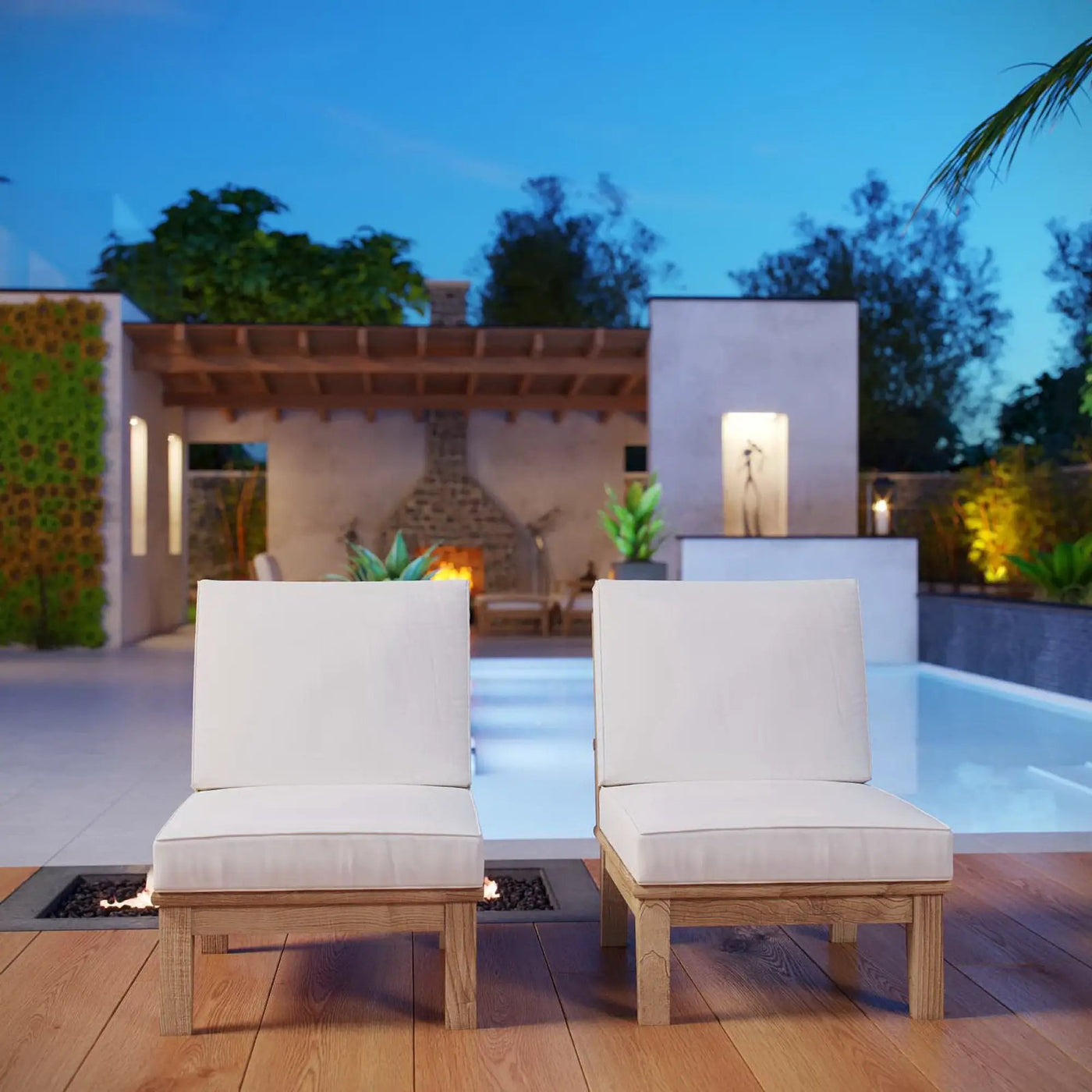 Marina 2 Piece Outdoor Patio Teak Set by Modway by HouseOfZazla