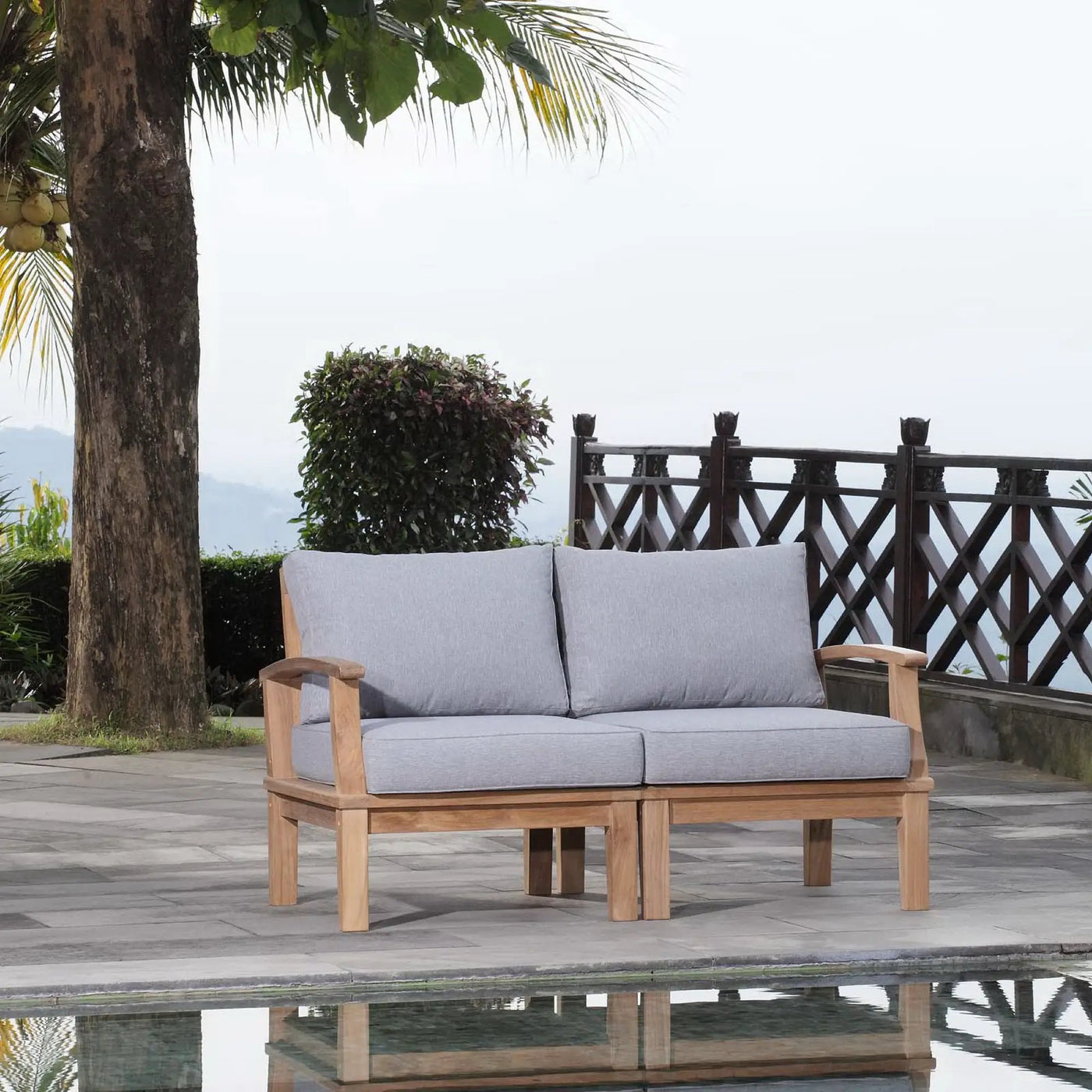 Marina 2 Piece Outdoor Patio Teak Set by Modway by HouseOfZazla