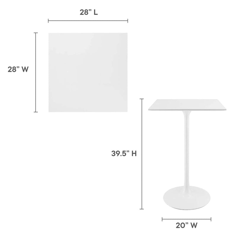 Lippa 28" Square Wood Bar Table by Modway by HouseOfZazla