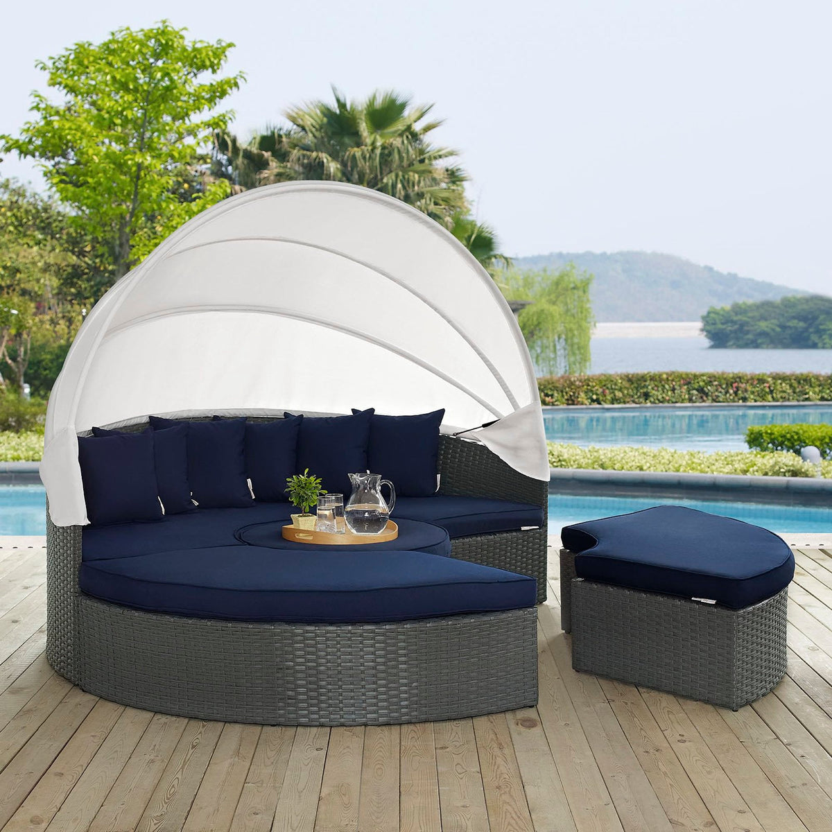 Sojourn Outdoor Patio Sunbrella Daybed by Modway, photo 5 of 9