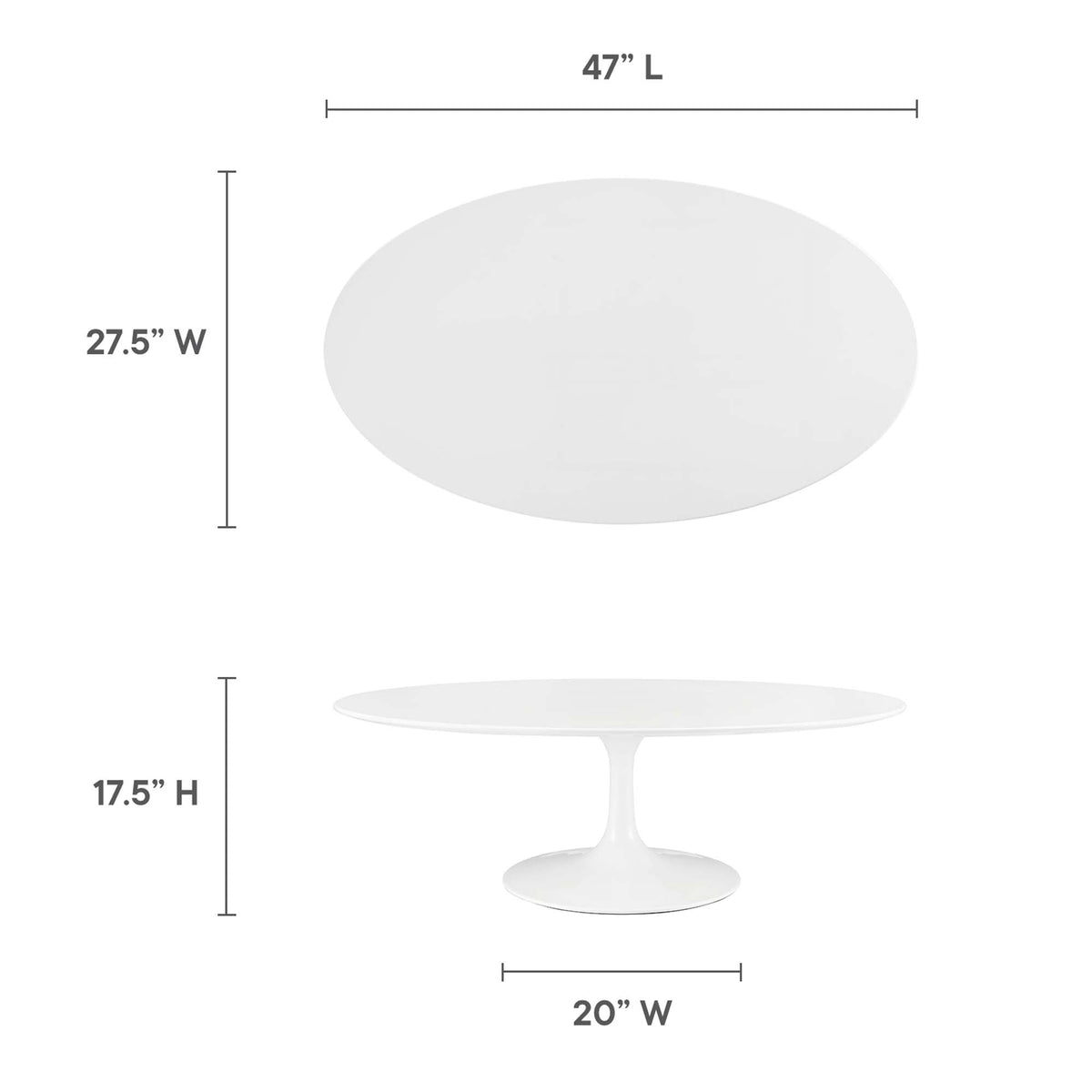 Lippa 48" Oval-Shaped Wood Coffee Table by Modway, photo 2 of 8