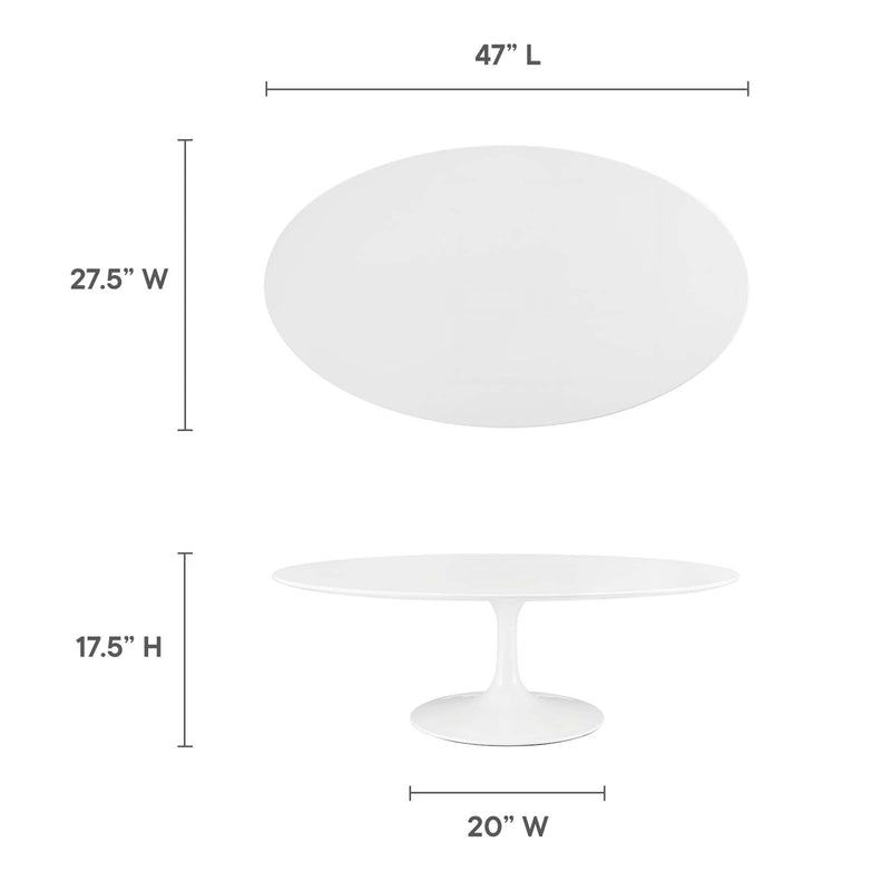 Lippa 48" Oval-Shaped Wood Coffee Table by Modway, photo 2 of 8
