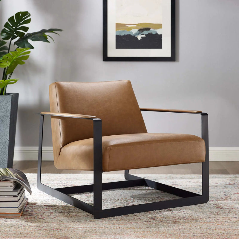Seg Vegan Leather Accent Chair by Modway by HouseOfZazla
