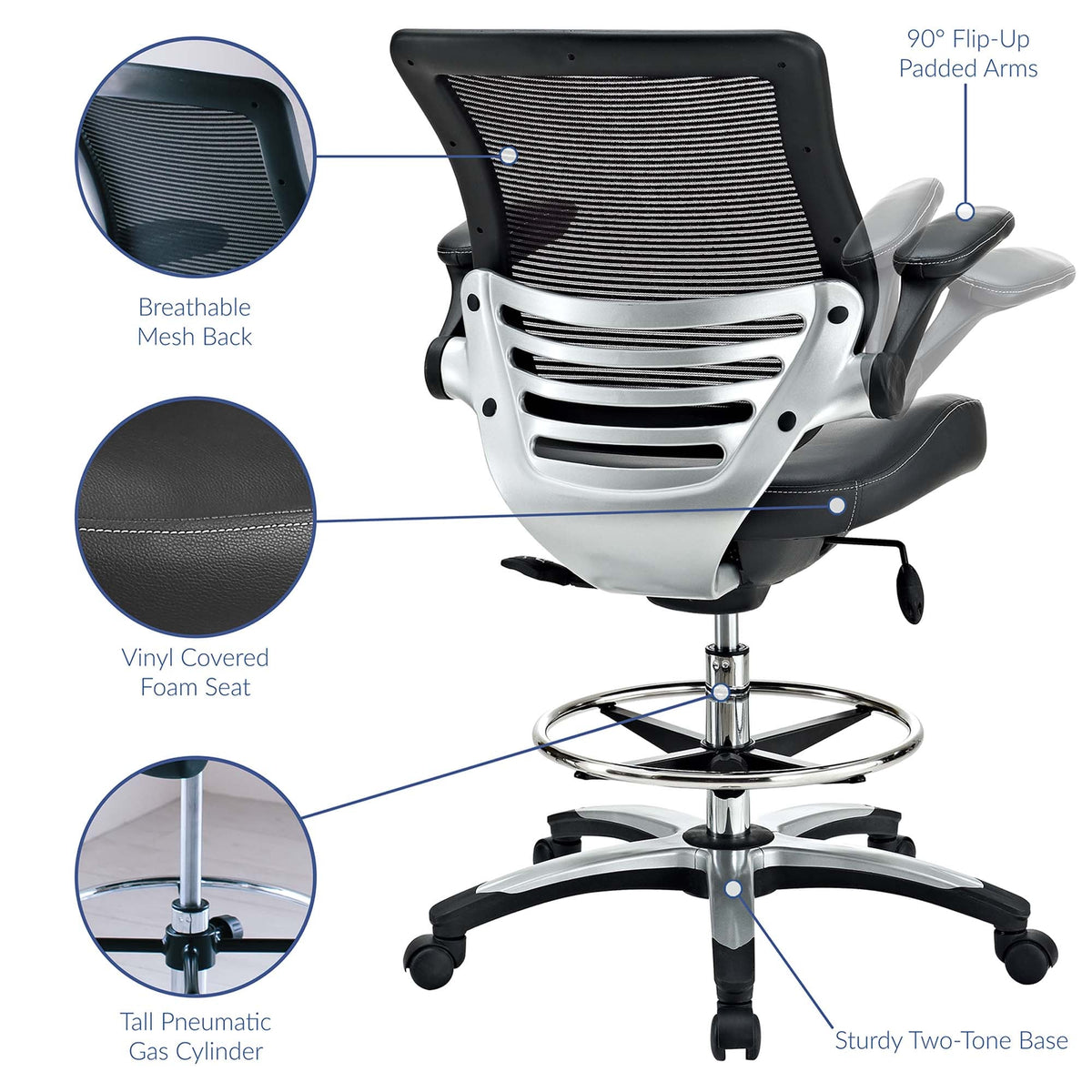 Edge Drafting Chair by Modway, photo 3 of 33