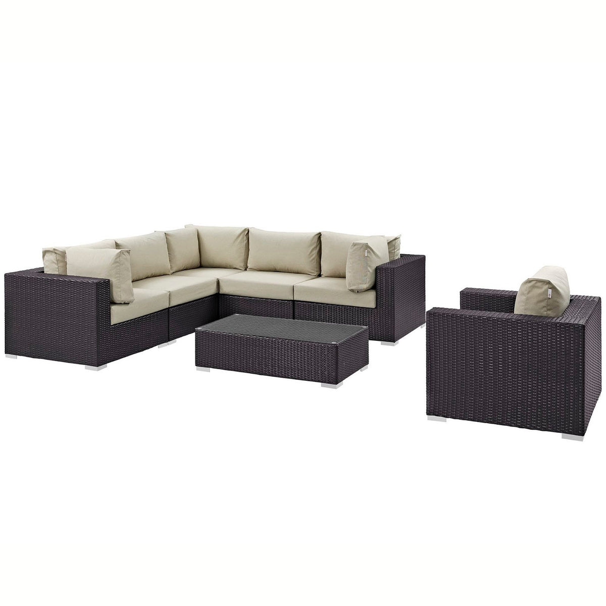 Convene 7 Piece Outdoor Patio Sectional Set by Modway, photo 2 of 44
