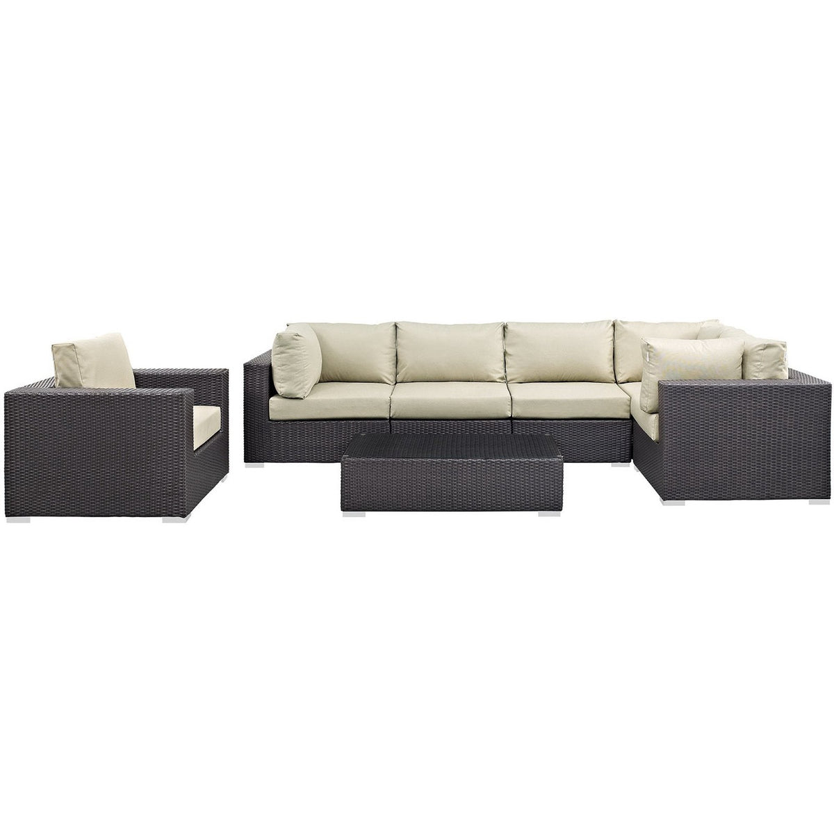 Convene 7 Piece Outdoor Patio Sectional Set by Modway, photo 4 of 44
