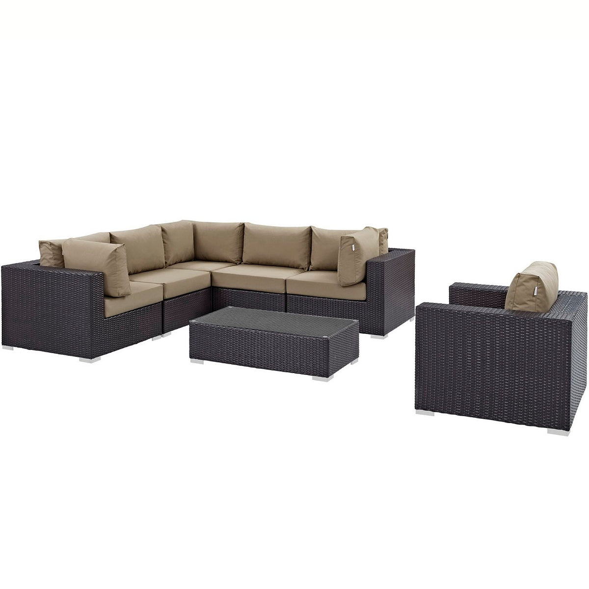 Convene 7 Piece Outdoor Patio Sectional Set by Modway, photo 11 of 44