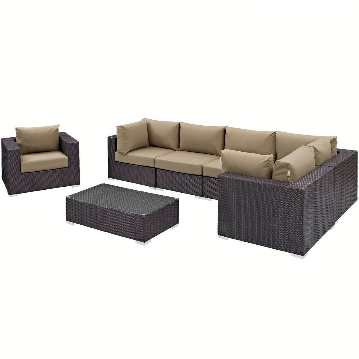 Convene 7 Piece Outdoor Patio Sectional Set by Modway, photo 12 of 44