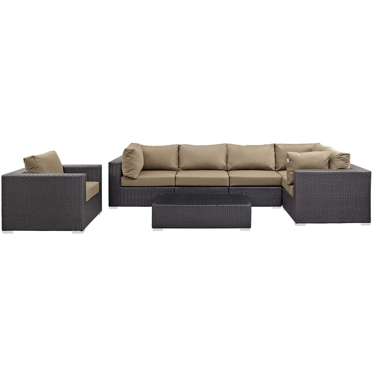 Convene 7 Piece Outdoor Patio Sectional Set by Modway, photo 13 of 44