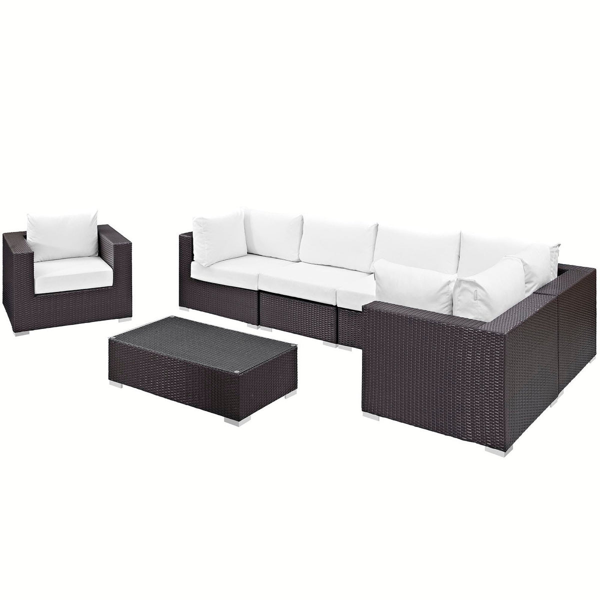 Convene 7 Piece Outdoor Patio Sectional Set by Modway, photo 21 of 44