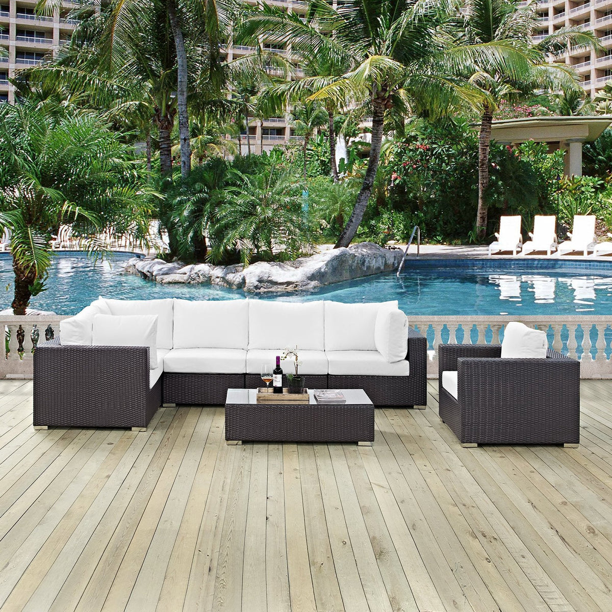 Convene 7 Piece Outdoor Patio Sectional Set by Modway, photo 27 of 44