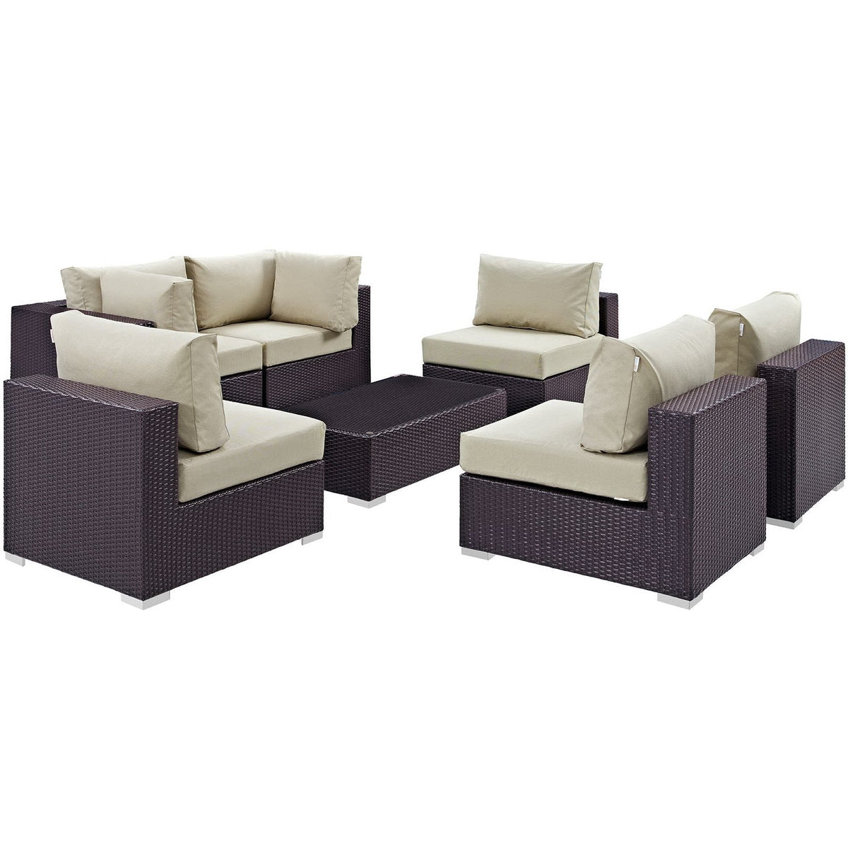 Convene 7 Piece Outdoor Patio Sectional Set by Modway, photo 28 of 44