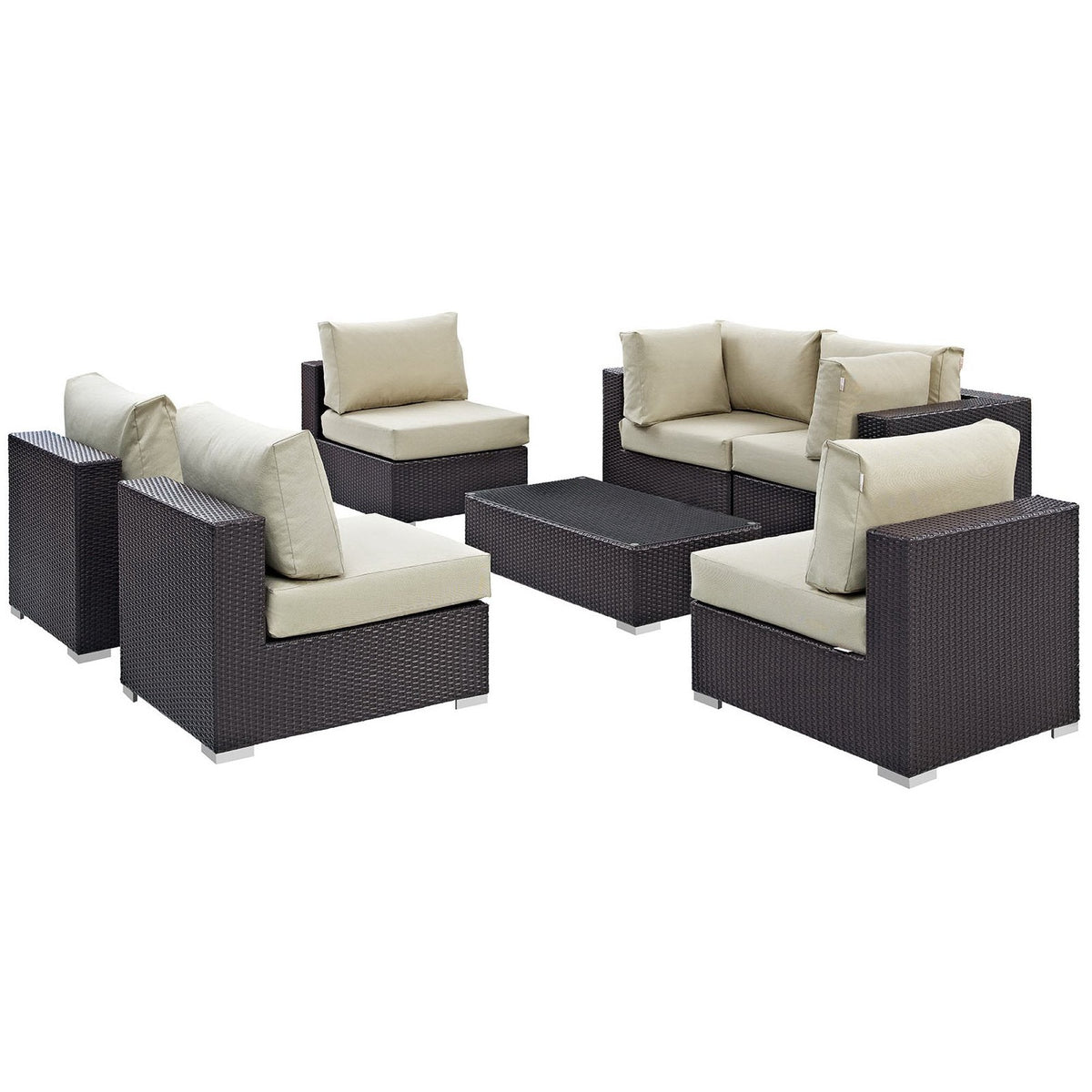 Convene 7 Piece Outdoor Patio Sectional Set by Modway, photo 29 of 44