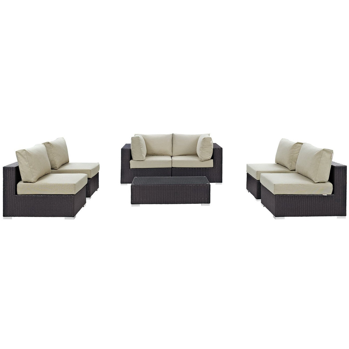 Convene 7 Piece Outdoor Patio Sectional Set by Modway, photo 30 of 44