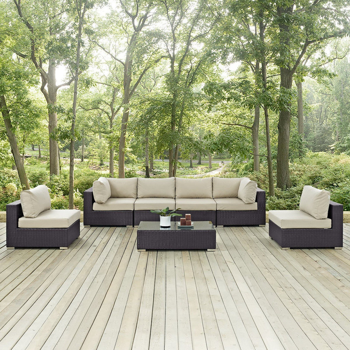 Convene 7 Piece Outdoor Patio Sectional Set by Modway, photo 36 of 44