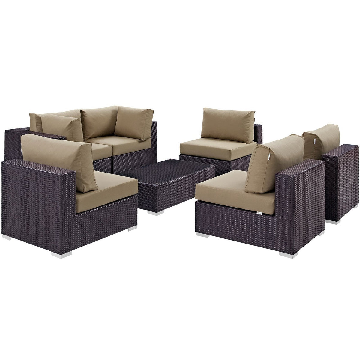 Convene 7 Piece Outdoor Patio Sectional Set by Modway, photo 37 of 44