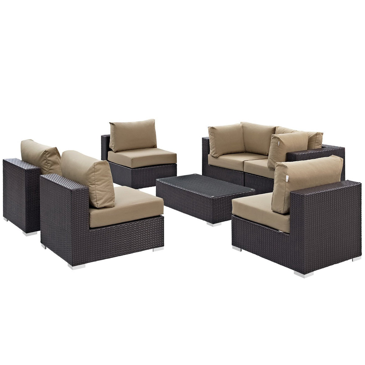 Convene 7 Piece Outdoor Patio Sectional Set by Modway, photo 38 of 44