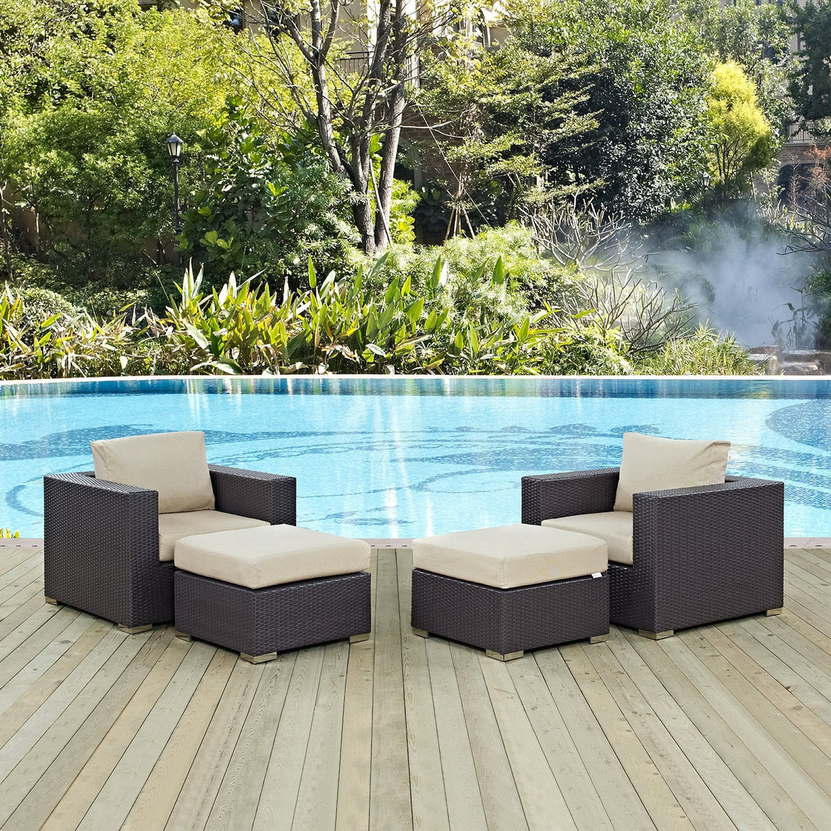 Convene 4 Piece Outdoor Patio Sectional Set by Modway, photo 6 of 17