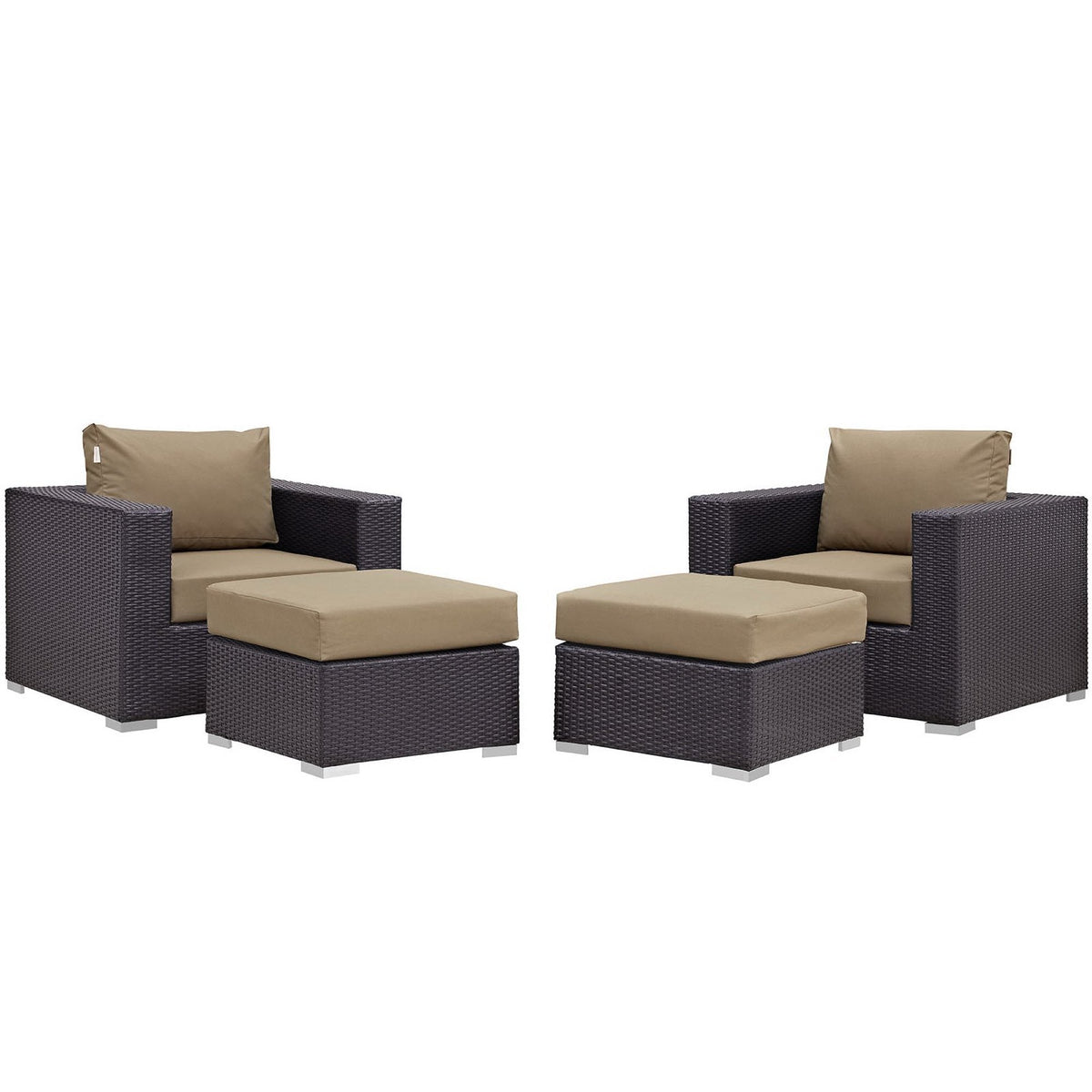 Convene 4 Piece Outdoor Patio Sectional Set by Modway, photo 7 of 17