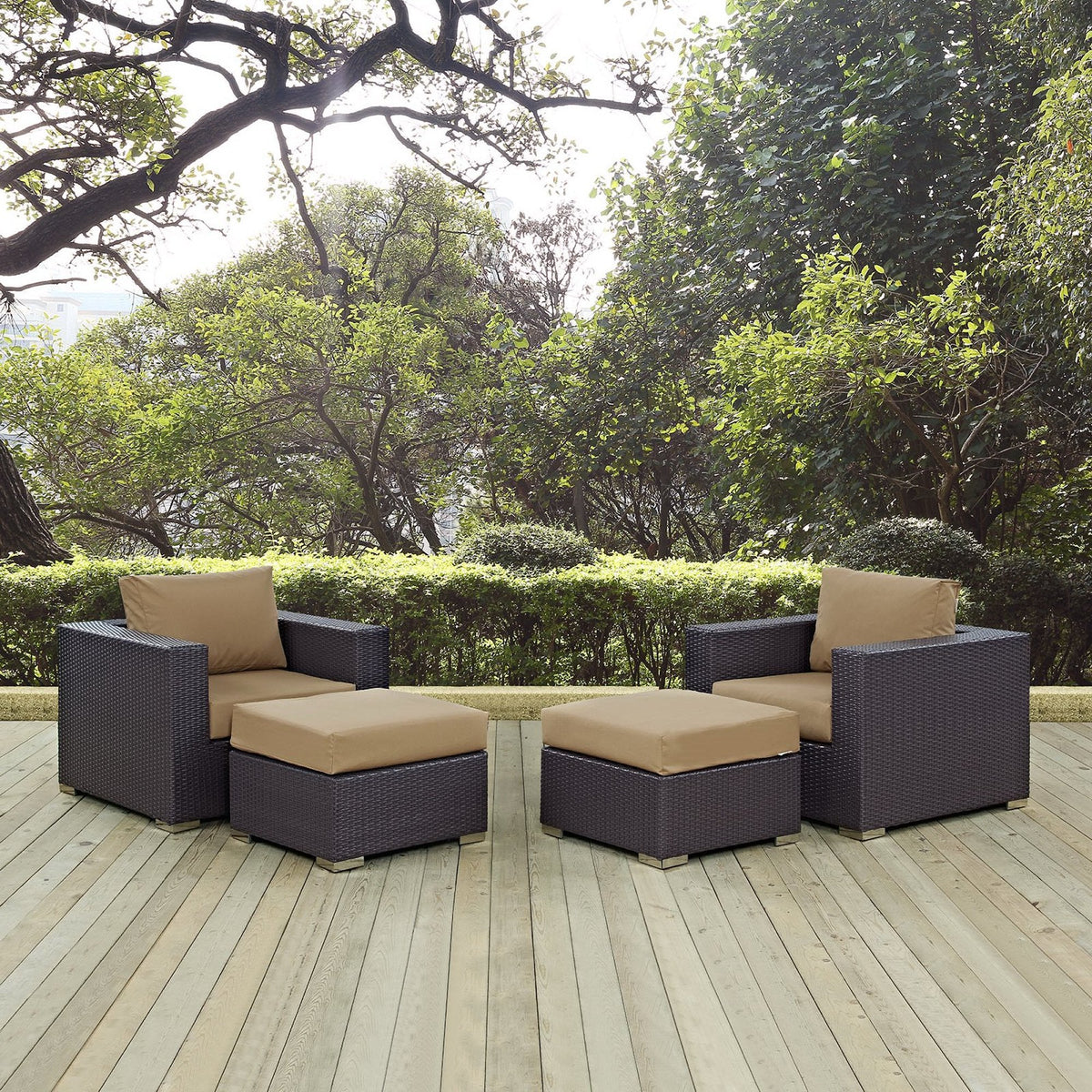 Convene 4 Piece Outdoor Patio Sectional Set by Modway, photo 11 of 17