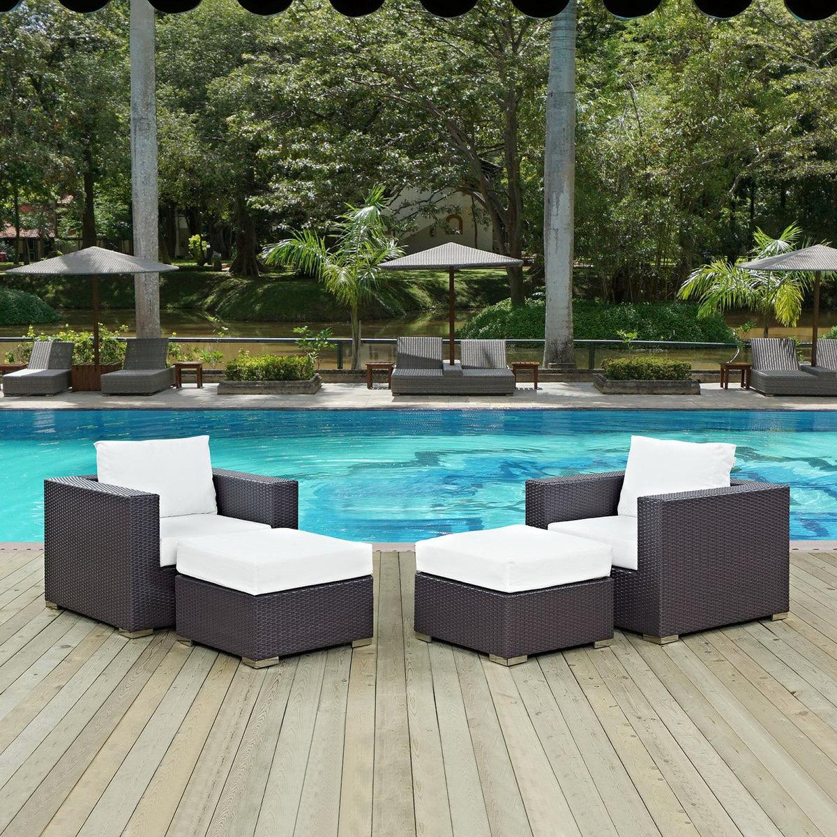 Convene 4 Piece Outdoor Patio Sectional Set by Modway, photo 17 of 17