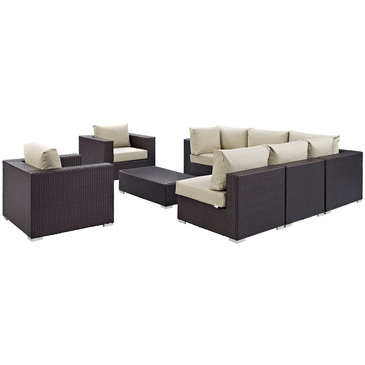 Convene 8 Piece Outdoor Patio Sectional Set by Modway, photo 2 of 46