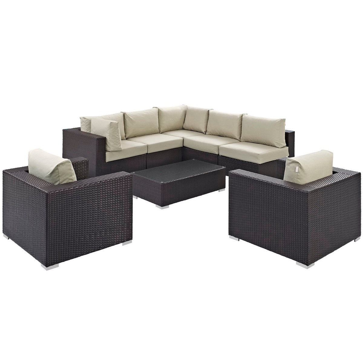Convene 8 Piece Outdoor Patio Sectional Set by Modway, photo 3 of 46