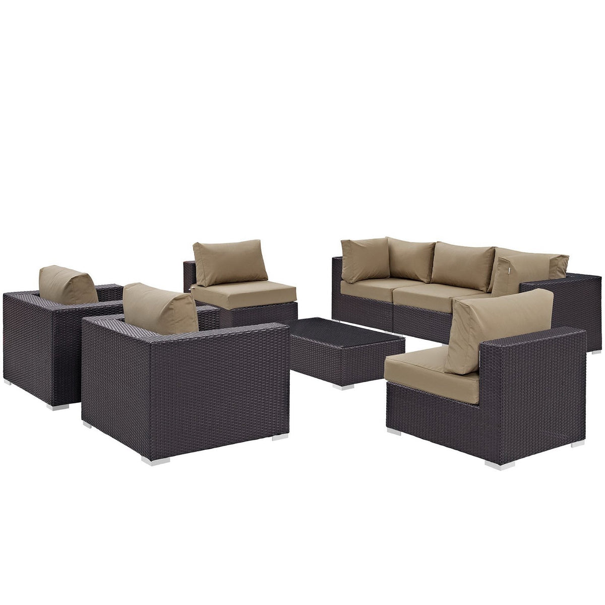 Convene 8 Piece Outdoor Patio Sectional Set by Modway, photo 9 of 46