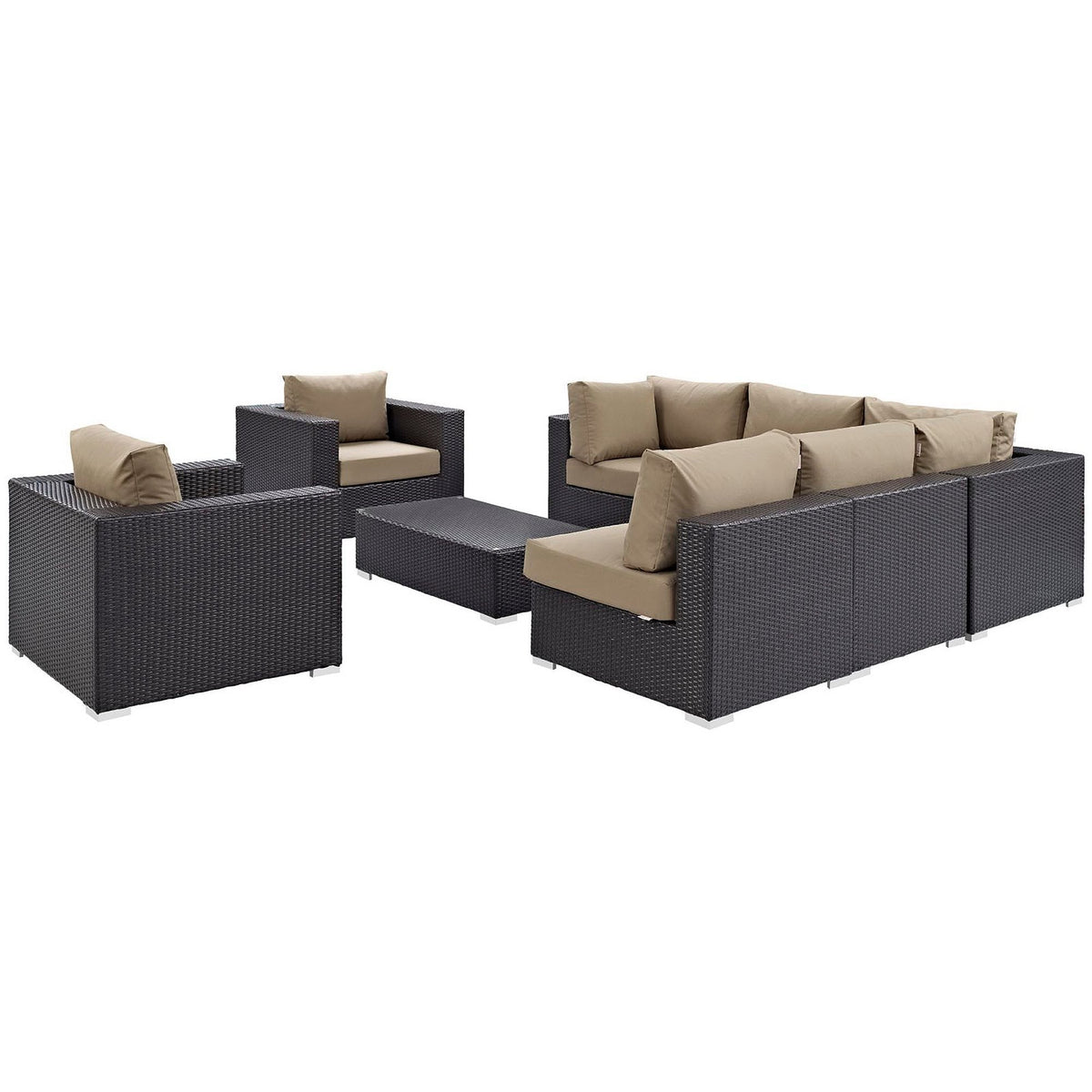 Convene 8 Piece Outdoor Patio Sectional Set by Modway, photo 10 of 46