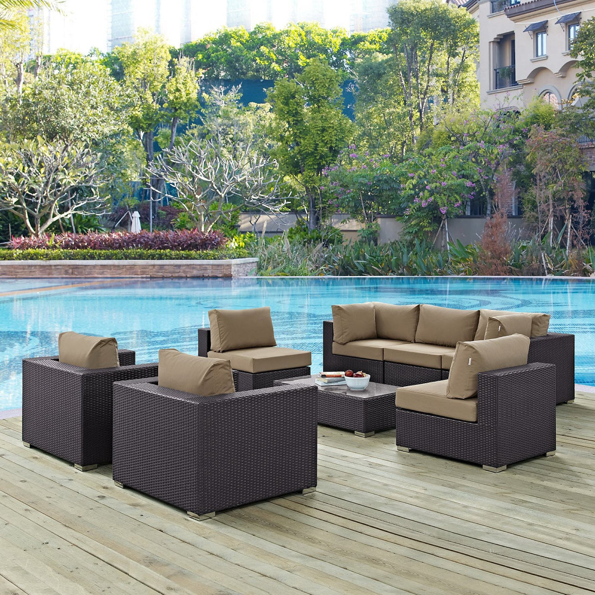 Convene 8 Piece Outdoor Patio Sectional Set by Modway, photo 16 of 46
