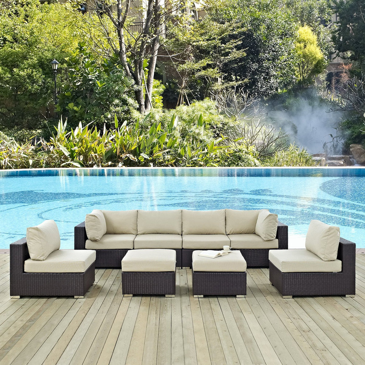 Convene 8 Piece Outdoor Patio Sectional Set by Modway, photo 31 of 46