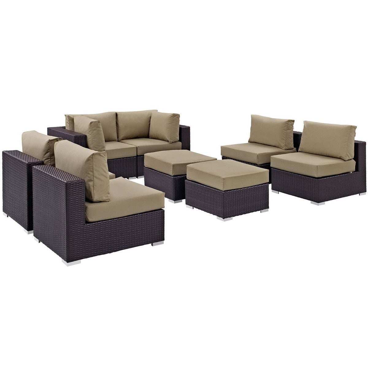 Convene 8 Piece Outdoor Patio Sectional Set by Modway, photo 32 of 46