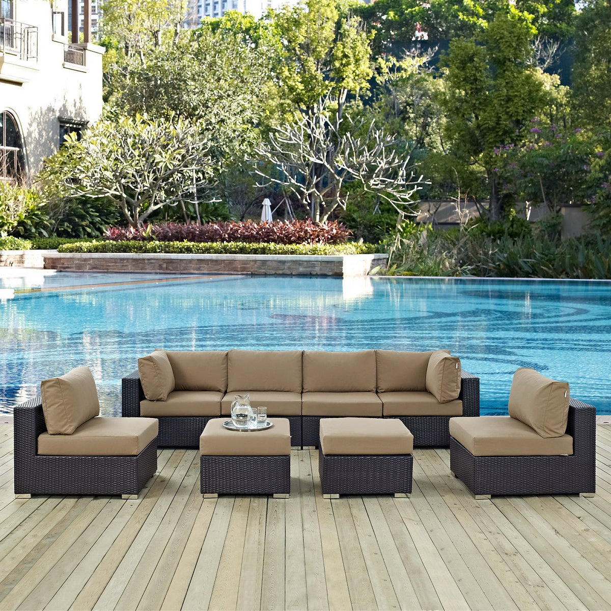 Convene 8 Piece Outdoor Patio Sectional Set by Modway, photo 38 of 46
