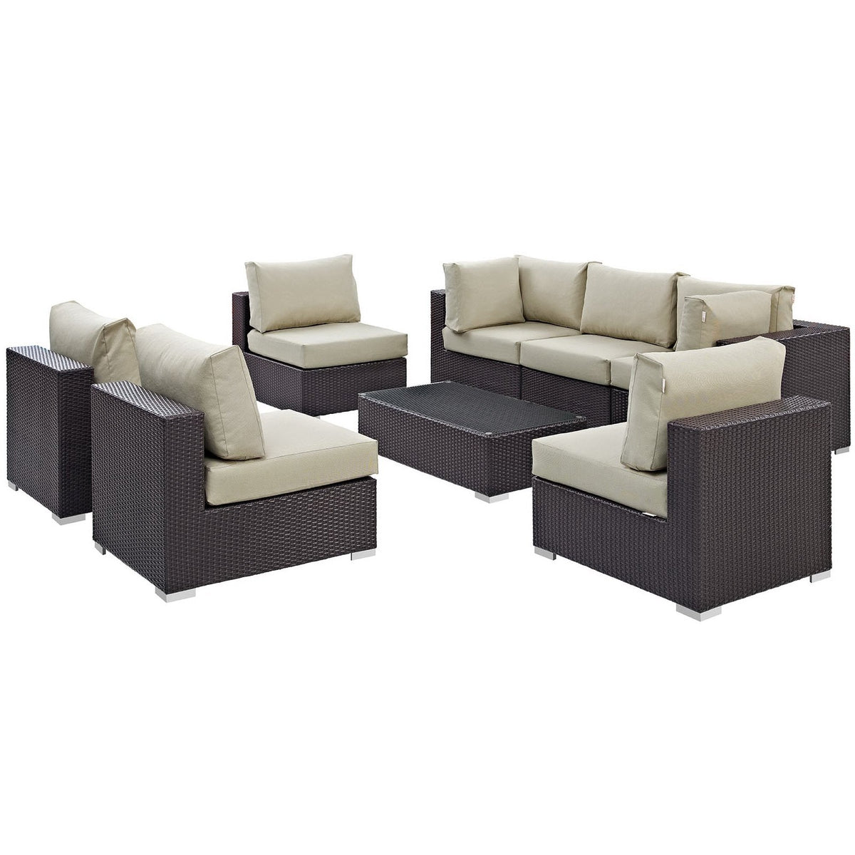 Convene 8 Piece Outdoor Patio Sectional Set by Modway, photo 41 of 46