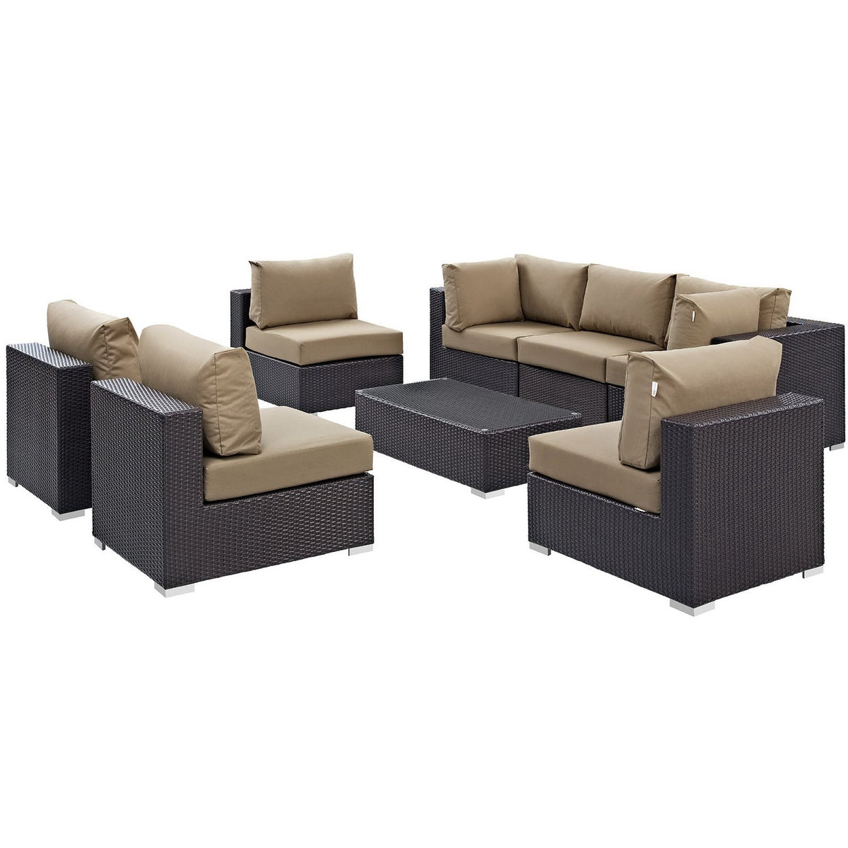Convene 8 Piece Outdoor Patio Sectional Set by Modway, photo 42 of 46