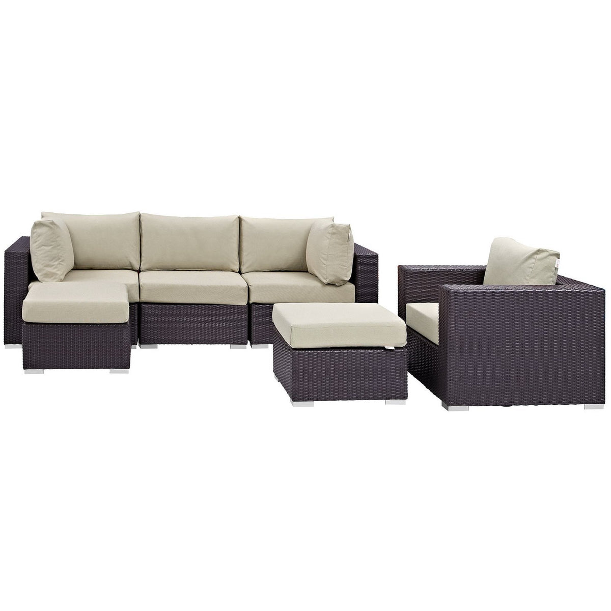 Convene 6 Piece Outdoor Patio Sectional Set by Modway, photo 3 of 24