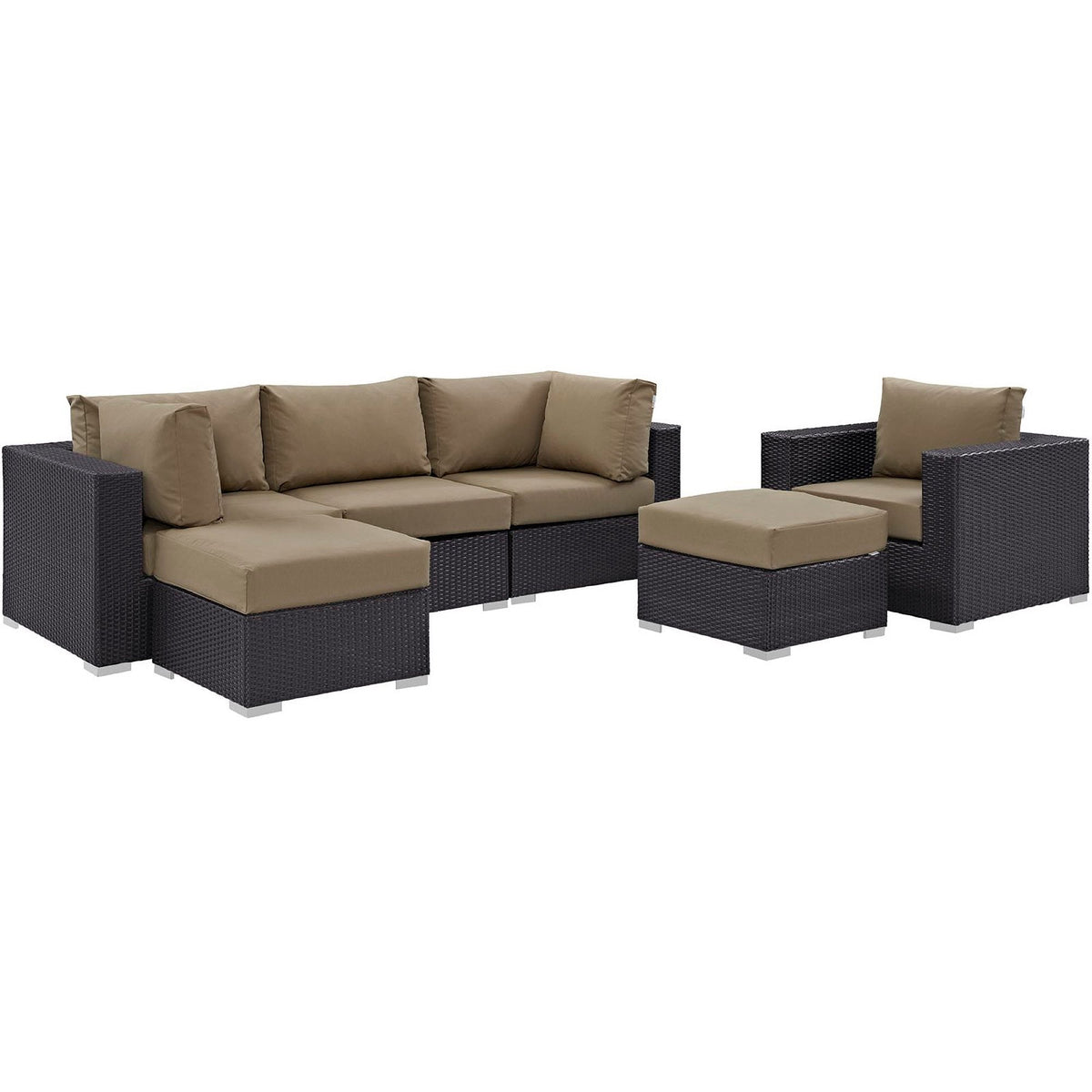 Convene 6 Piece Outdoor Patio Sectional Set by Modway, photo 9 of 24