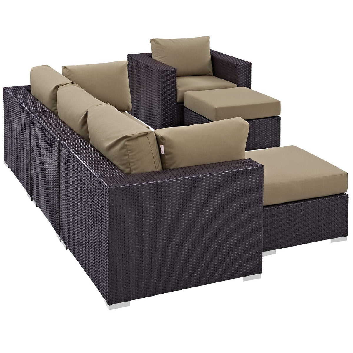 Convene 6 Piece Outdoor Patio Sectional Set by Modway, photo 10 of 24