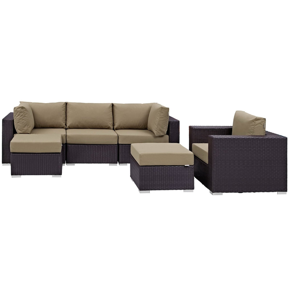 Convene 6 Piece Outdoor Patio Sectional Set by Modway, photo 11 of 24