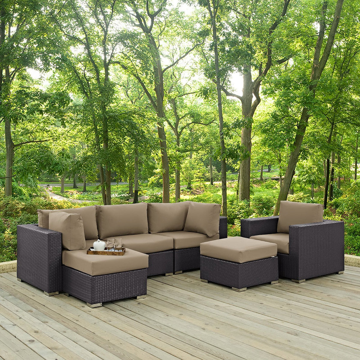 Convene 6 Piece Outdoor Patio Sectional Set by Modway, photo 16 of 24