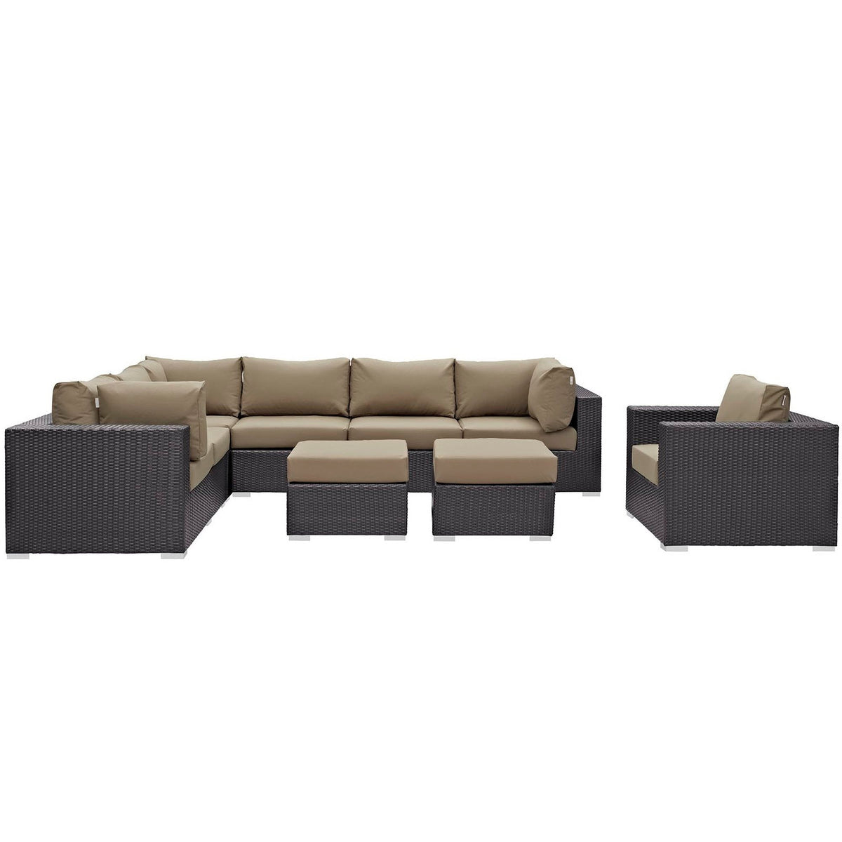 Convene 9 Piece Outdoor Patio Sectional Set by Modway, photo 7 of 18