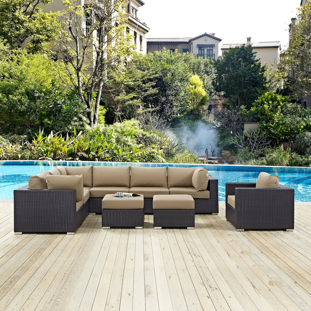 Convene 9 Piece Outdoor Patio Sectional Set by Modway, photo 12 of 18