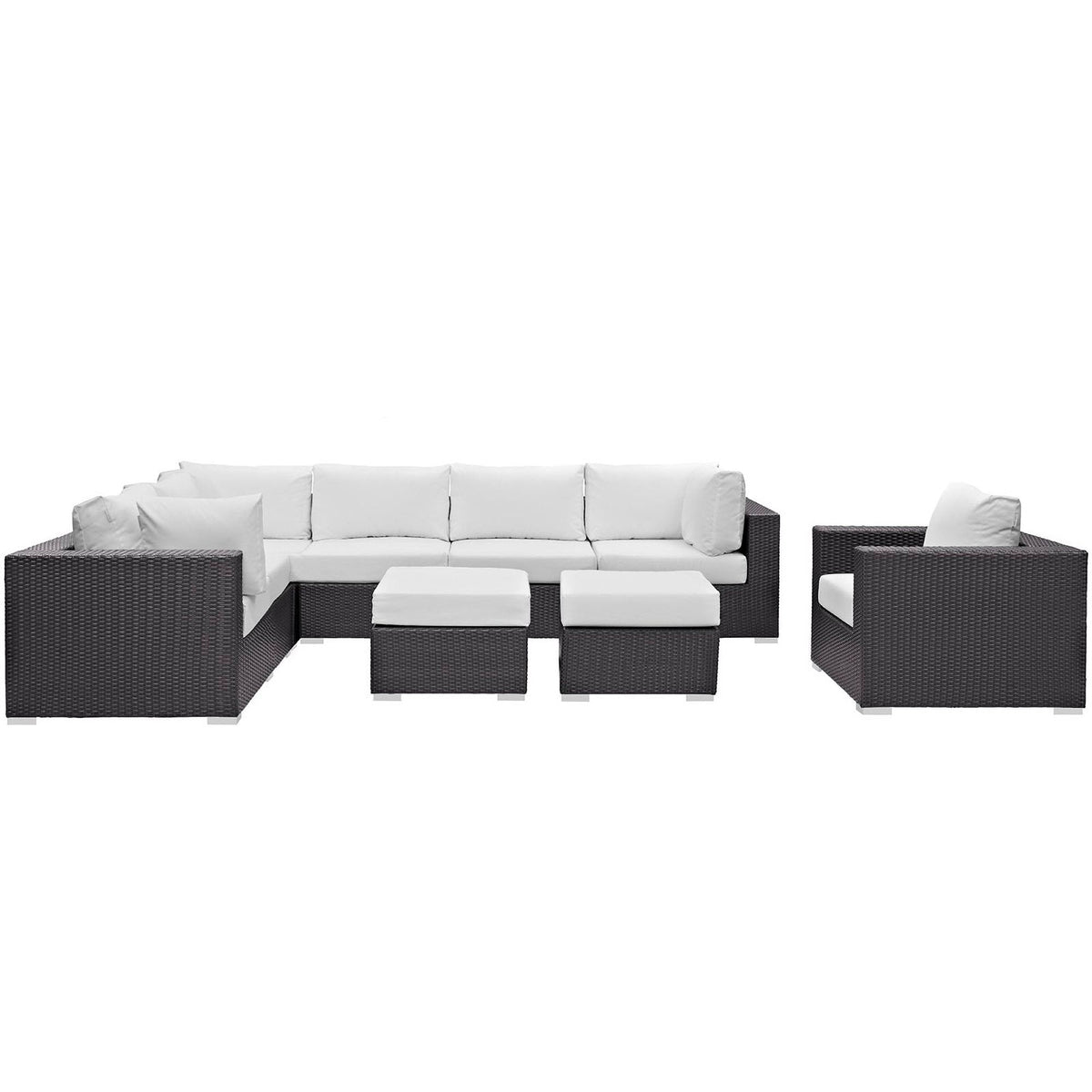 Convene 9 Piece Outdoor Patio Sectional Set by Modway, photo 13 of 18