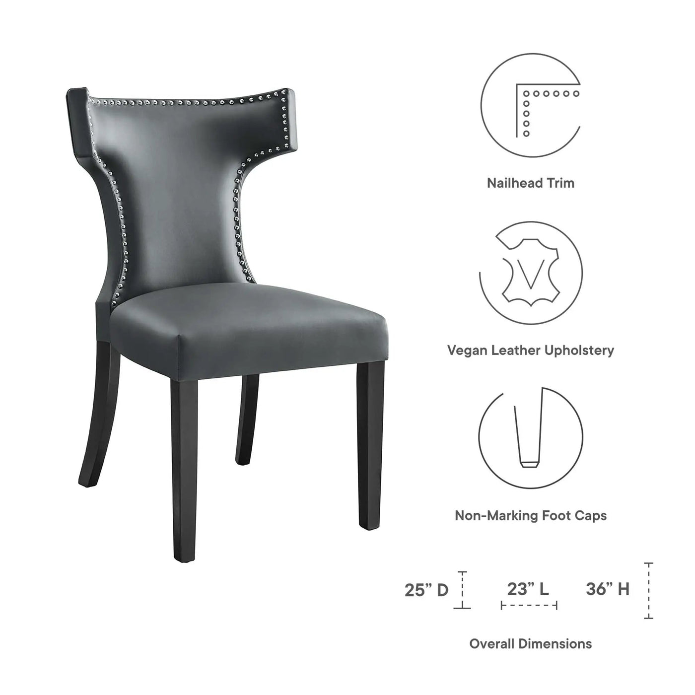 Curve Vegan Leather Dining Chair by Modway by HouseOfZazla
