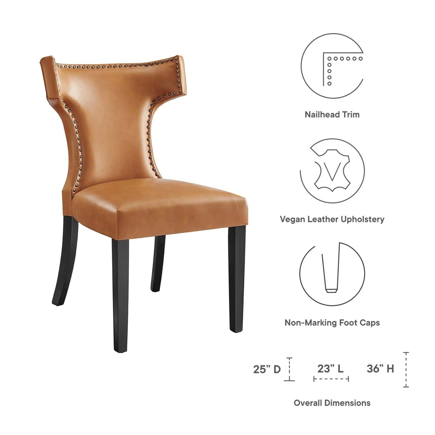 Curve Vegan Leather Dining Chair by Modway by HouseOfZazla