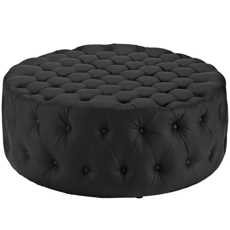 Amour Upholstered Vinyl Round Ottoman by Modway by HouseOfZazla